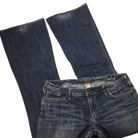 Silver Jeans Isabel Flare Flared Long Tall Women's 31 x 35 Blue Denim Mid Rise - Picture 4 of 8